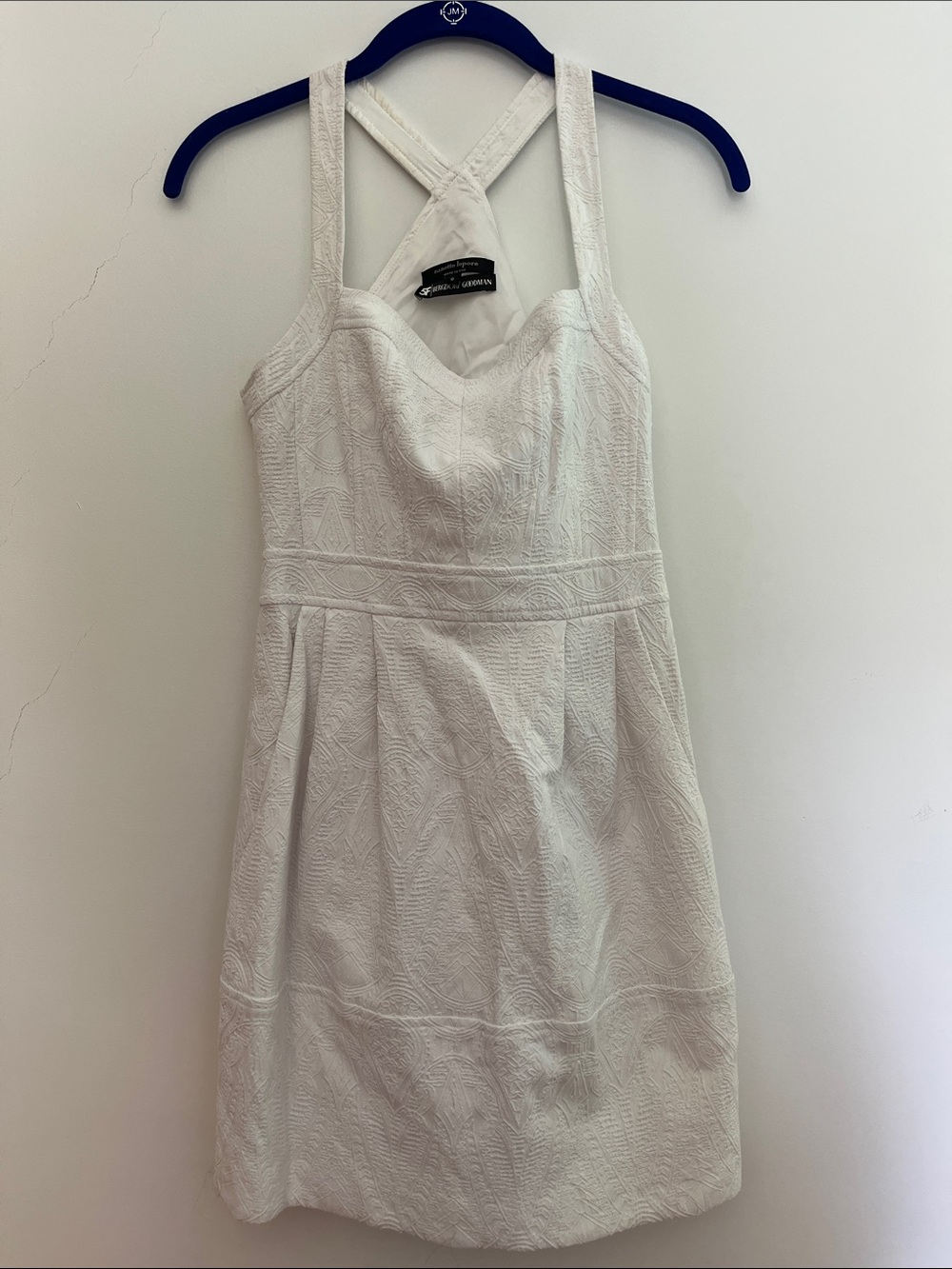 White Textured Crossback Dress Nanette Lepore